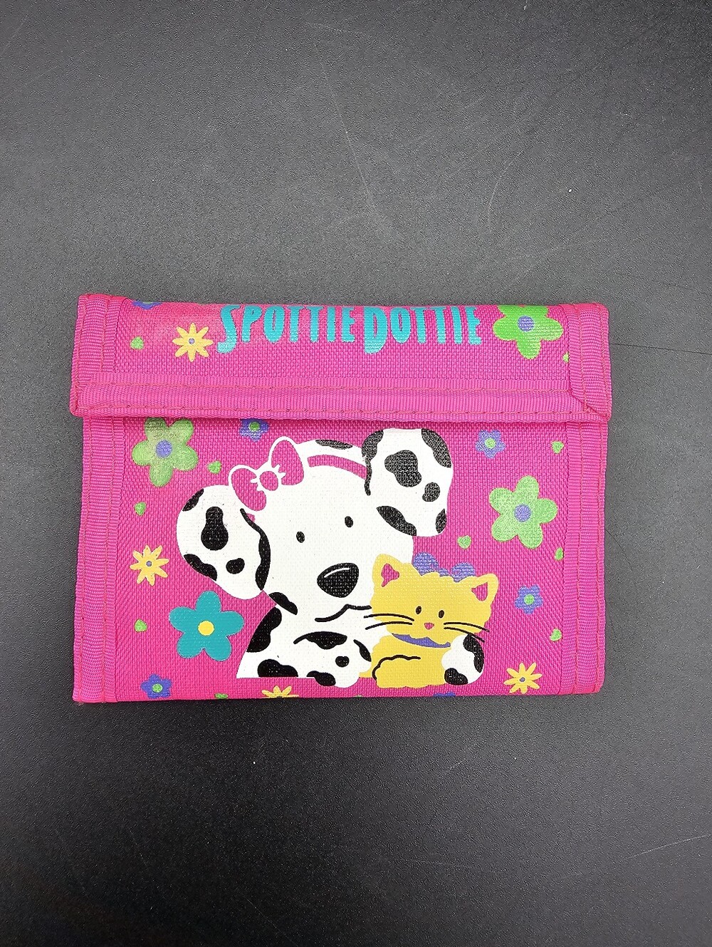 1994 Sanrio Spottie Dottie Wallet Dalmatian Dog Hook & Loop Vtg Pink Japan 90s - Picture 2 of 8